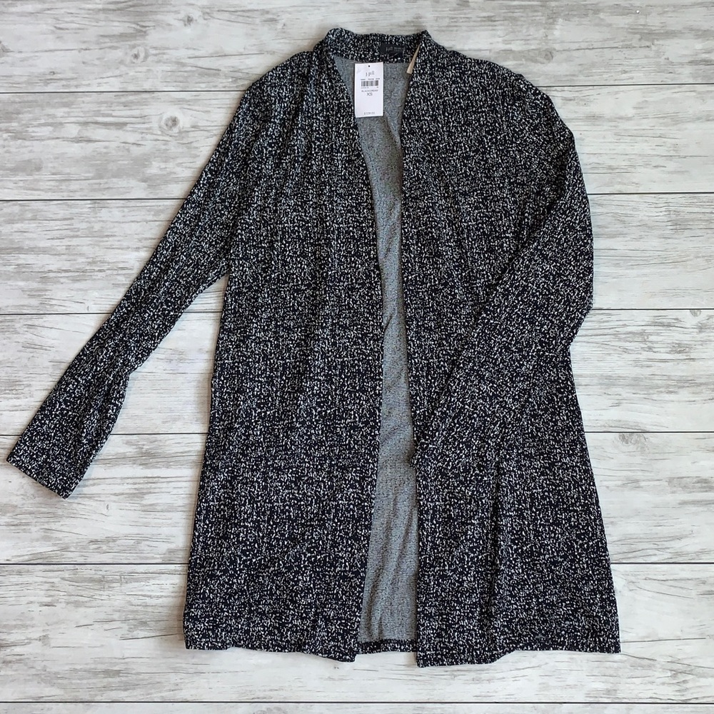 J Jill Black Open Front Cardigan Size XS NWT
